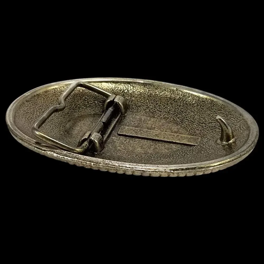 VTG FB&T Belt Buckle First Bank And Trust Of Idaho Western Filigree‎ Rope Edge
